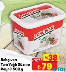 BAHÇIVAN TAM YAĞLI SÜZME PEYNİR 500 G fiyat ve kampanya bilgisi